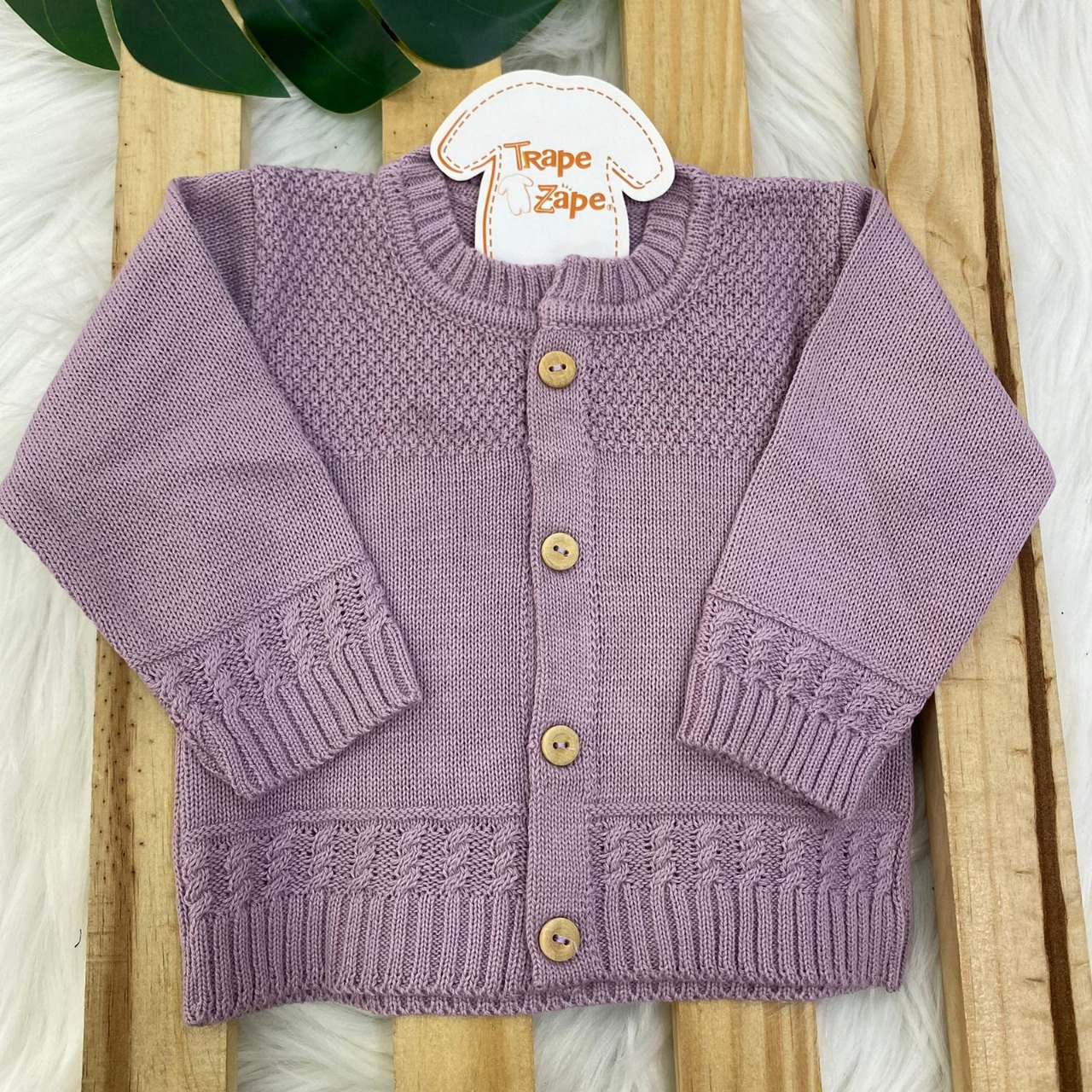 Casaco de linha Tuck -  Lilas Plix